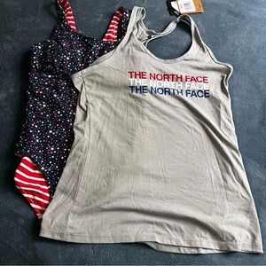 The north face Red, White and Blue Patriotic Racer Back Slim Fit Tank. NWT Sz Lg
